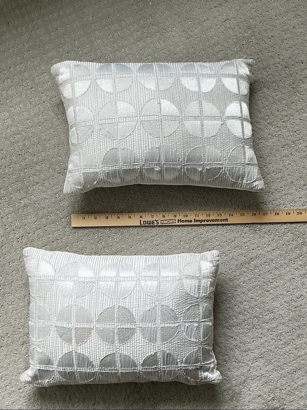 Crate&Barrel Cream Geometric Circle Accent Pillows (Pair)
